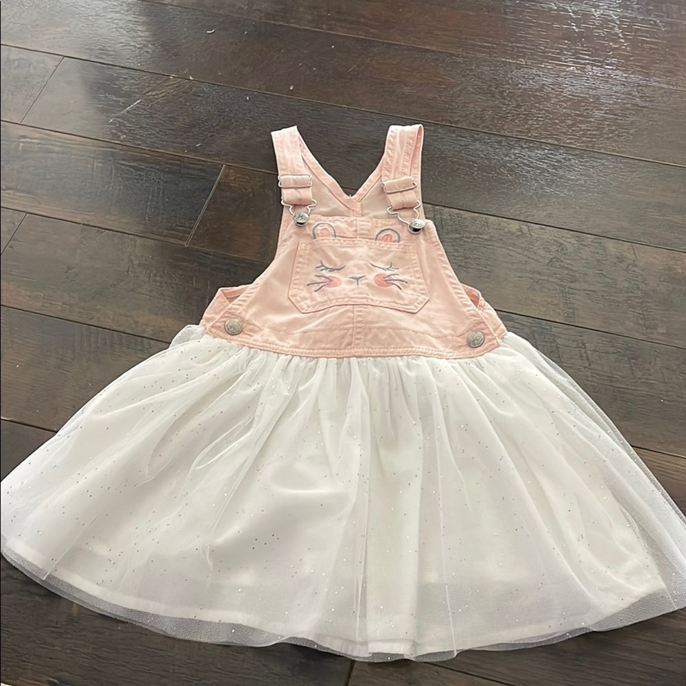 Pink and White Cat Face Tulle Dress